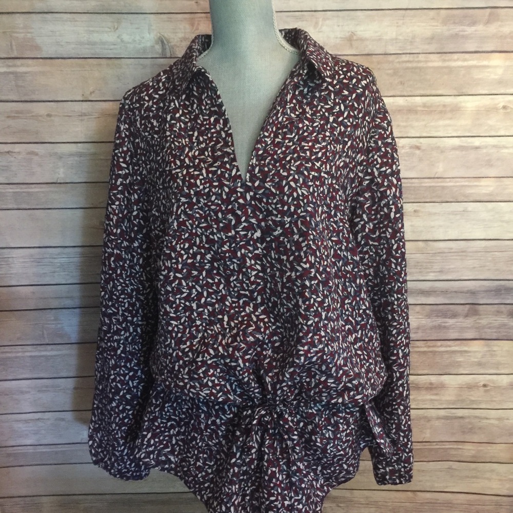 Tory burch blouse size 12 drawstring peplum